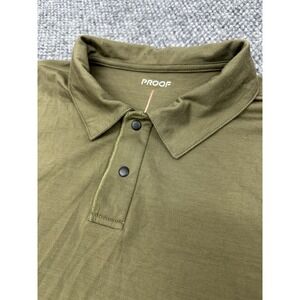 Proof Men's Medium Snap Polo Shirt Wool Blend Huckberry 72 Hour Army Green